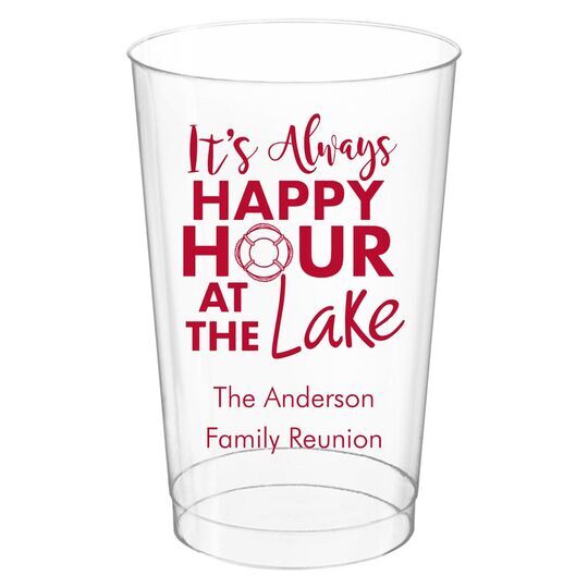 Happy Hour at the Lake Clear Plastic Cups